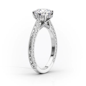 The Elizabeth Set With A 4 Carat Emerald Moissanite