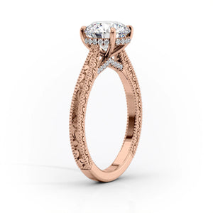 The Elizabeth Set With A 2 Carat Cushion Moissanite