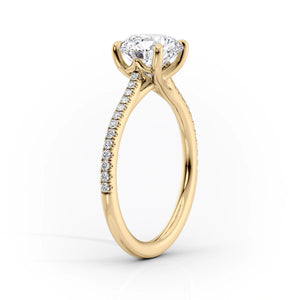 The Pave Lexie Set With A 3 Carat Pear Moissanite