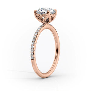 The Pave Alison Set With A 1 Carat Oval Lab Diamond