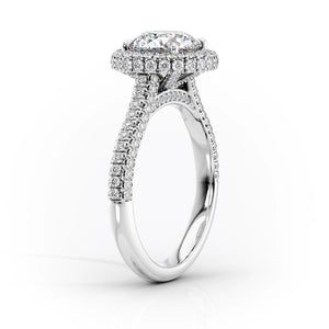 The Kylie Set With A 2.5 Carat Cushion Lab Diamond