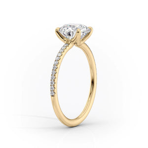 The Pave Ashley Set With A 2 Carat Pear Moissanite