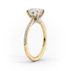 The Pave Claire Set With A 1 Carat Pear Lab Diamond