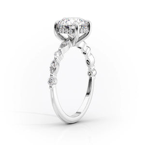 The Lindsey Set With A 5 Carat Emerald Moissanite