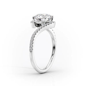 The Pave Skyler Set With A 5 Carat Round Moissanite