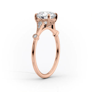 The Amber Set With A 2.5 Carat Round Moissanite