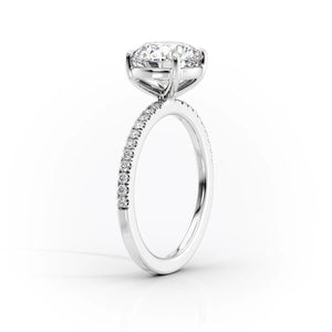The Pave Eleanor Set With A 3 Carat Emerald Lab Diamond