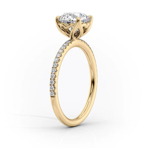 The Pave Alison Set With A 5 Carat Oval Moissanite