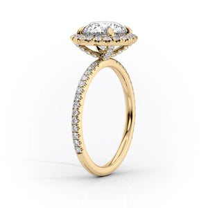 The Lenny Set With A 1 Carat Elongated Cushion Moissanite