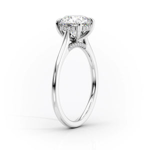 The Natalie Set With A 1 Carat Elongated Cushion Moissanite