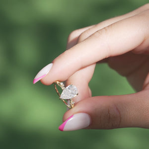 The Textured Twig - Engagement Ring Made in Yellow Gold