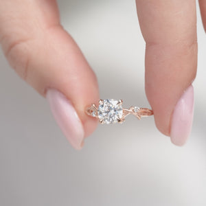 The Textured Twig - Engagement Ring Made in Rose Gold