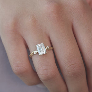 The Textured Twig - Engagement Ring Made in Yellow Gold