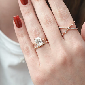 The Textured Twig - Engagement Ring Made in Rose Gold